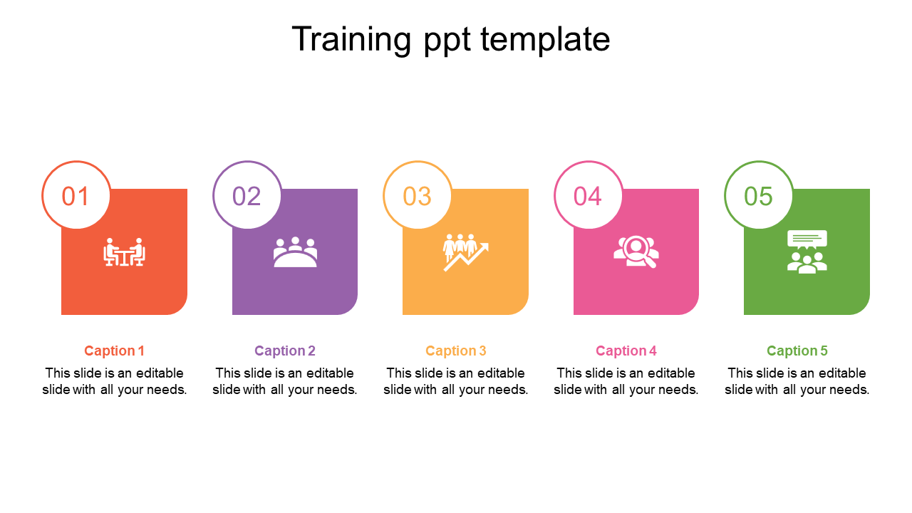 Simple Training PPT Template Presentation Design-Five Node